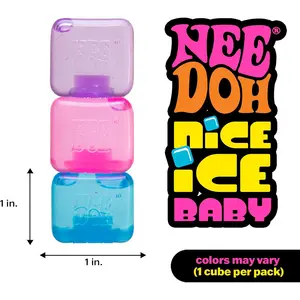 Schylling NeeDoh Nice Ice Baby - Sensory Squeeze Toy - Super Solid Squish - 1.25" Wide - Color May Vary (Pack of 1)