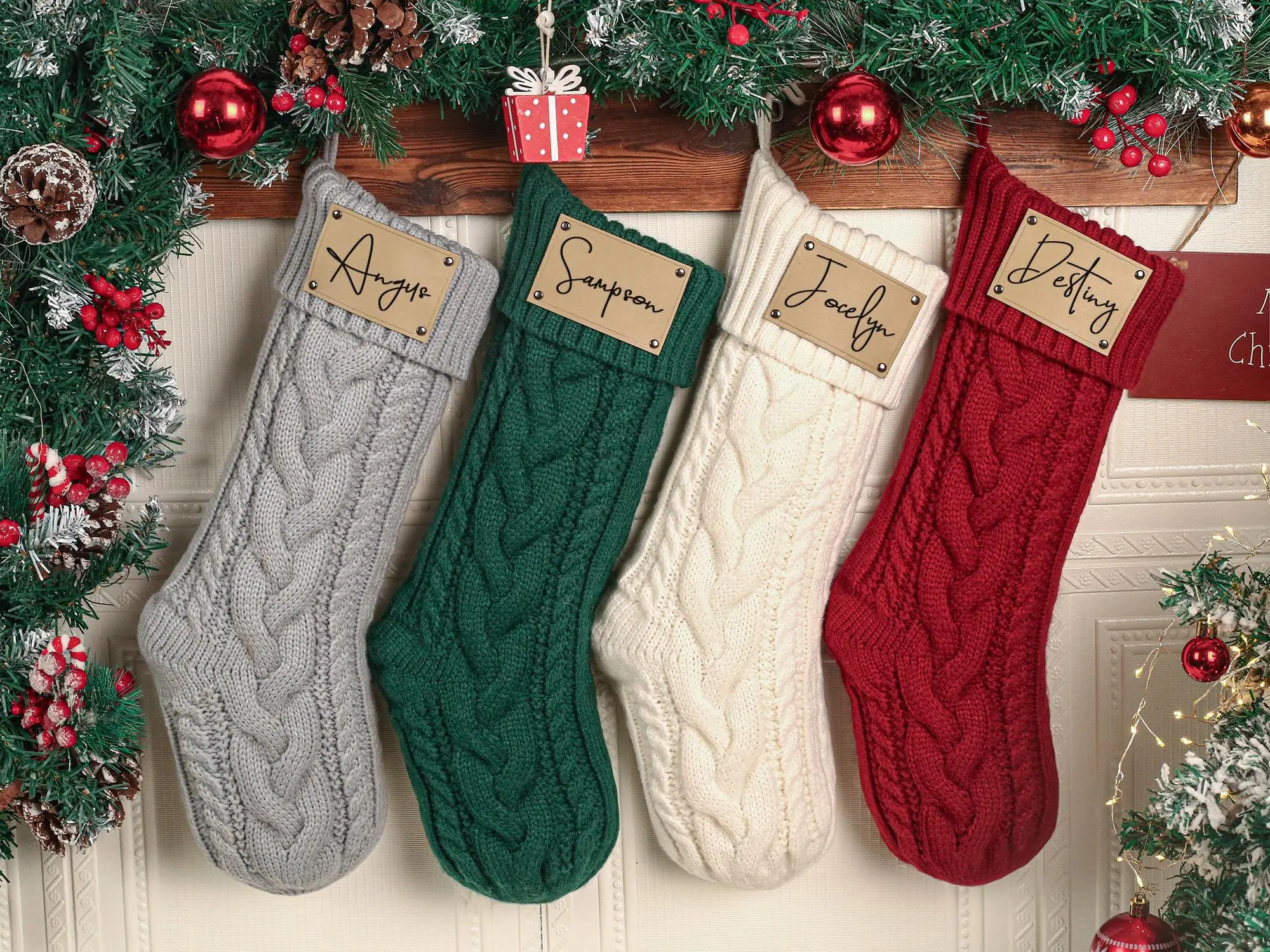 2024 Family Christmas Stockings Personalized Christmas Stockings Engraved Christmas Stockings Custom Stocking With Name Holiday Stocking
