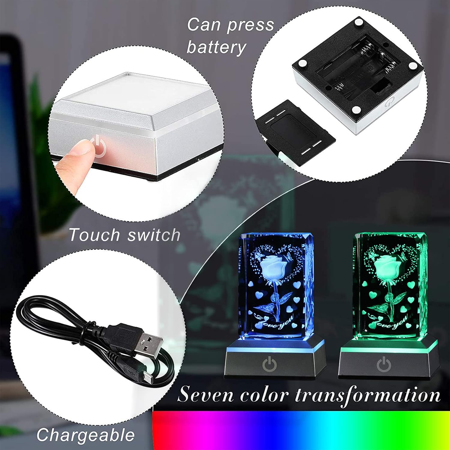 Classic Gifts LED Everlasting Rose Flower & 3D Rose Series Crystal Décor Collectibles,Eternal Romantic Creative Gifts for Women - Valentine's,Day Mother's Day, Birthday, Memorable Dates luxury valentines Gifts for Her Perfect gift Surprise Idea for LOVE Classic Gifts LED Everlasting Rose Flower & 3D Rose Series Crystal Décor Collectibles,Eternal Romantic Creative Gifts for Women - Valentine's,Day Mother's Day, Birthday, Memorable Dates luxury valentines Gifts for Her Perfect gift Surprise Idea for LOVE