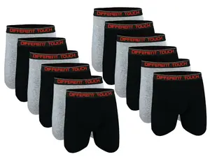 Men’s Long Leg Boxer Briefs | Big & Tall Classic Colors | 12-Pack Underwear