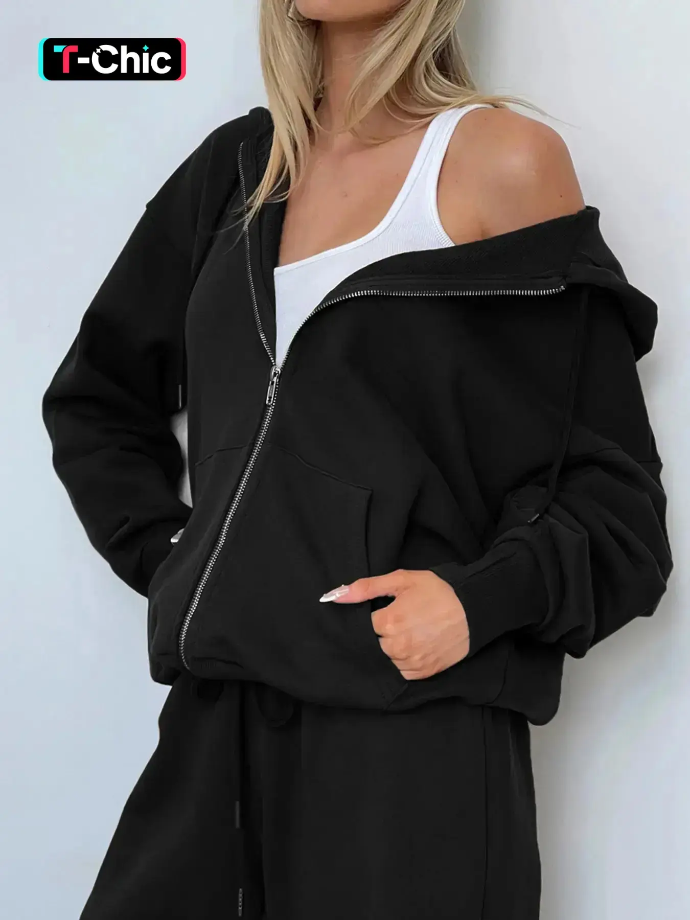 Women Fall Winter Long Sleeve Hoodie & Pants 2 Piece Set Casual Ladies Sweatsuit Outfits with Pockets Loose Daily Outfit Tracksuit Sweatsuit Sets