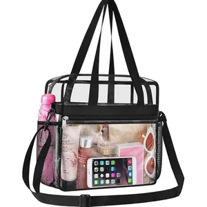 [New Deal] Clear Tote Bag Clear Bag Stadium Approved 12x6x12 Stadium Bag for Work, Sports Games,Gym