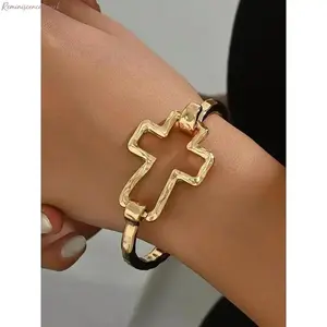 2-Pack Cute Cross Design Bangle Bracelet for Women | Trendy Fashion Jewelry | Exquisite All-Match Style | Perfect Daily & Party Outfit Accessory | Ideal Birthday Gift for Her, Friends & Loved Ones