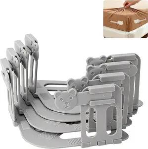 A box of four New style bear-shaped corner fasteners for bed, Bed sheet fixers, corner fasteners for bed sheets. Keep the bed sheet taut. Anti-slip fixing straps prevent the sheet from sliding off. Anti-slip clips. Easy to install and beautiful.