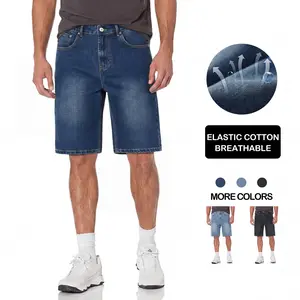 Men’s washed denim shorts — lightweight, breathable casual mid-thigh jeans for summer; stretchy and comfortable men’s shorts for everyday wear and commuting.