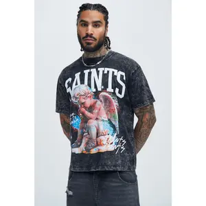 Saints Art Oversize Short Sleeve Tee - Black