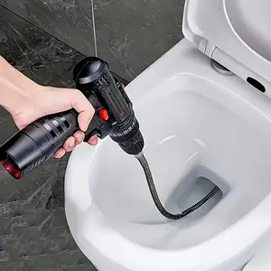 Electric Pipe Dredging Device, Plumbing Tool, Toilet Clog Removal Tool, Kitchen Sewer Cleaner, Cleans Hair & Garbage, Bathroom & Toilet Cleaning Supplies