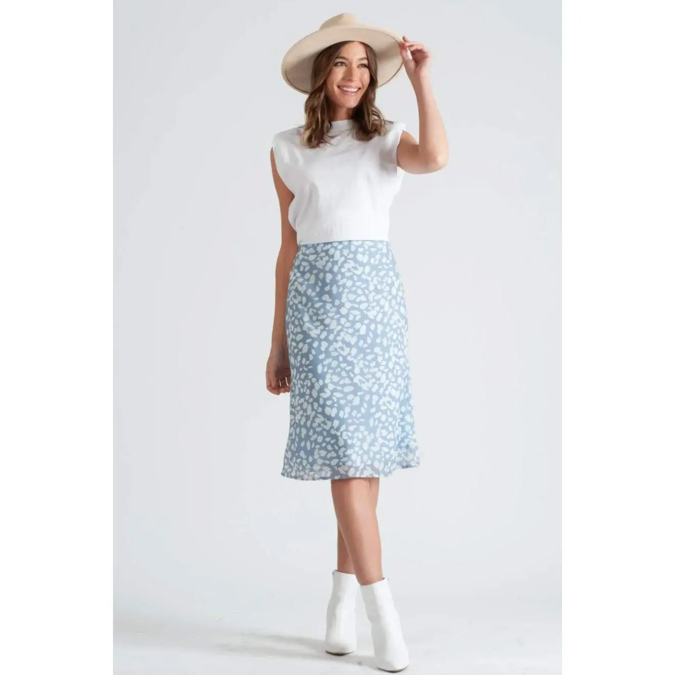 Daisy animal print midi skirt