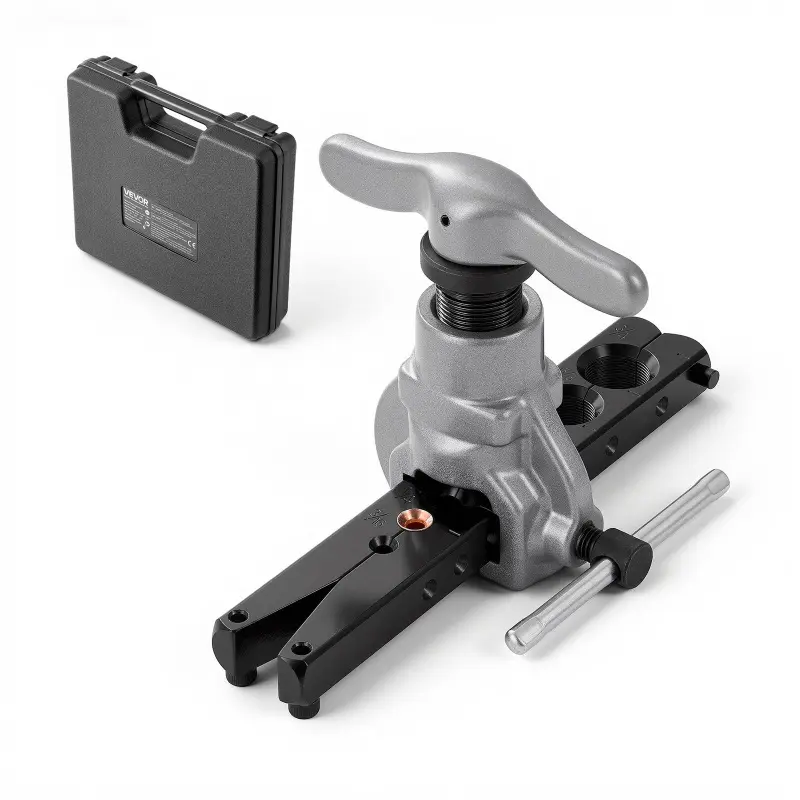 【Summerfinds】VEVOR Flaring Tool HVAC, 45 °   Eccentric Single Flaring Tool for 3/16" - 3/4" Copper Aluminum Tubes, Copper Pipe Flare Tool Kit for Refrigeration Air Conditioner Repair - Toolbox Included