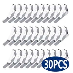 30 Pcs Rust-Resistant Triangular Stainless Steel Tablecloth Clips, Heavy-Duty Clamps to Secure Tablecloths for Outdoor Patio Picnics, Indoor Kitchen Tables, Triangular Form