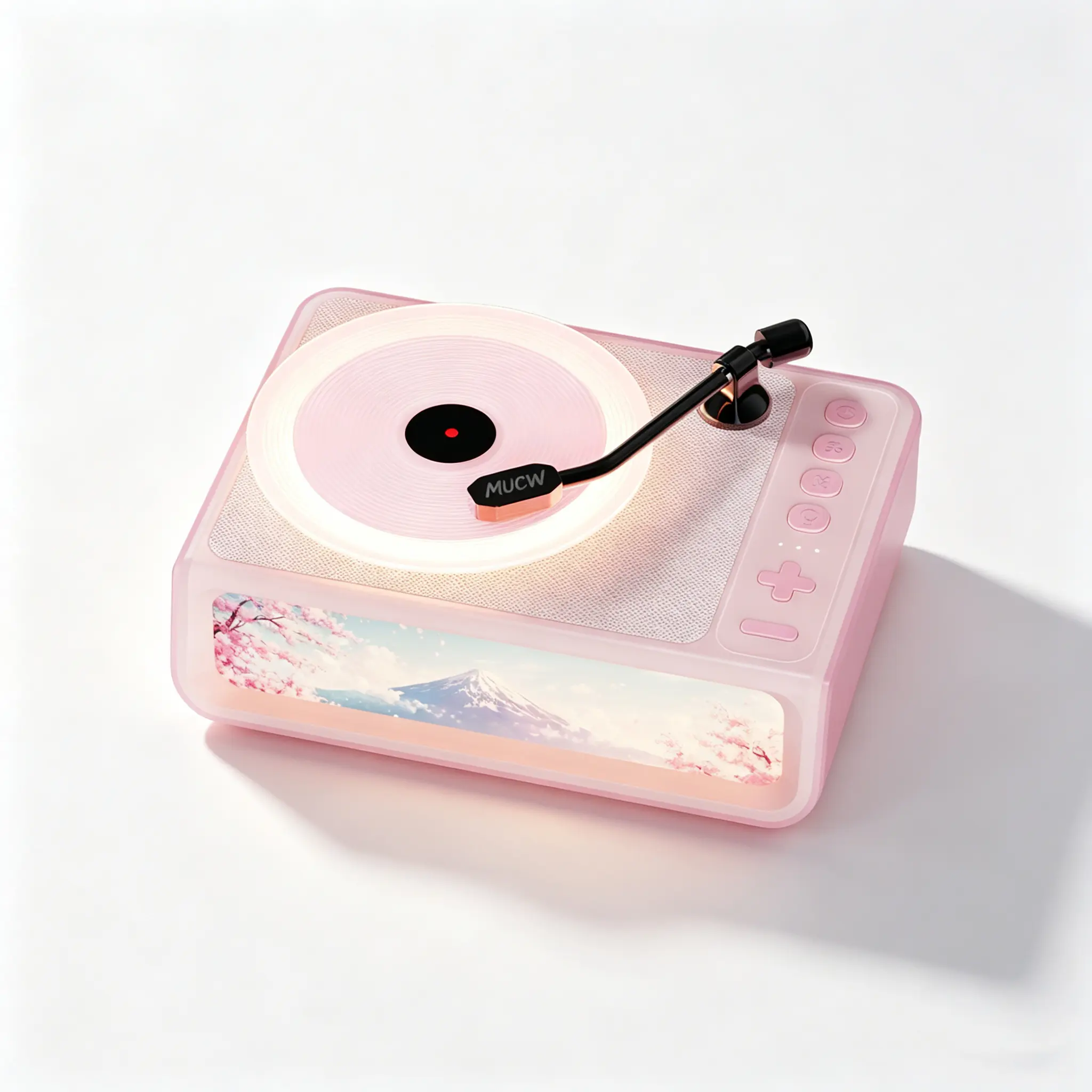 MUCW MU-A03 Retro  Bluetooth Speaker, Aroma Music Box. BT/TWS/AUX, rechargeable battery, 5W speaker, sleep tunes, 3 mood lights, rotating scent turntable, toggle switch, custom light panel, dreamy hues, bedroom decor speaker.