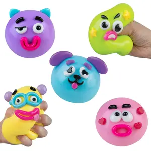Ugly-Cute  Smushers Squishy Fidget - Slow Rising Stress Balls Squeeze Toys Curiosities Smushers Face Stress Rebound Sensory Anxiety Relief Squishies Slow Rise Toy Party Favors Gift for Teens & Adults
