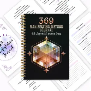 369 Manifestation Manual, combining Numerology and the Law of Attraction, Crystal Cube Energy Journal, daily affirmation training workbook with 3/6/9 practice sessions, emotional healing & self-care, essential for spiritual growth, emotional release and s
