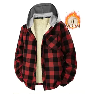 Men's Long Sleeve Fitted Casual Plaid Flannel Hoodie Shirt, Scottish Style Button Design, Available in Sizes S-3xl, Perfect for Daily Wear & Outdoor Activities