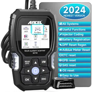 ANCEL BZ700 OBD2 Scanner Automotive Scan Tool for Benz, Sprinter, Smart - Full System Code Reader with All Reset Services, Battery Registration, ABS Bleed, Airbag, EPB, Oil, SAS, TPS, CKP, Active Test