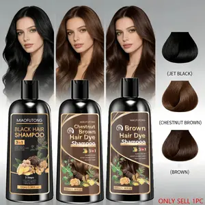 100 ml Dyeing Shampoo Hair Care Trio with Herbal Extracts, Gentle Non-Irritating Chestnut Color, Leaves Hair Glossy Herbal Coloring Shampoo