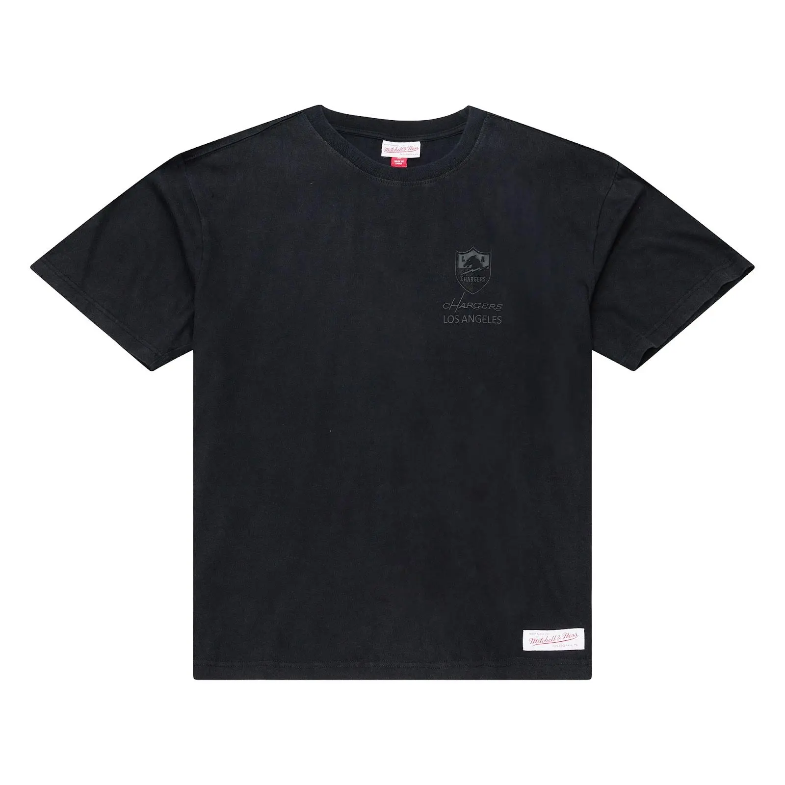 Los Angeles Chargers Black Core Essentials T-Shirt NFL Throwback Tee Graphic Vintage Fan Gear Mitchell & Ness