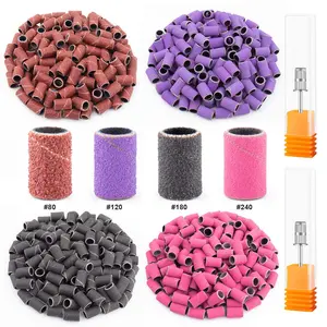 Sanding Bands for  Drill  Sanding Bands Professional Sanding bit Nails 240 count 4 Color Coarse Fine Grit Efile Sand Set 80#120#180#240# 2 count  Drill Bits
