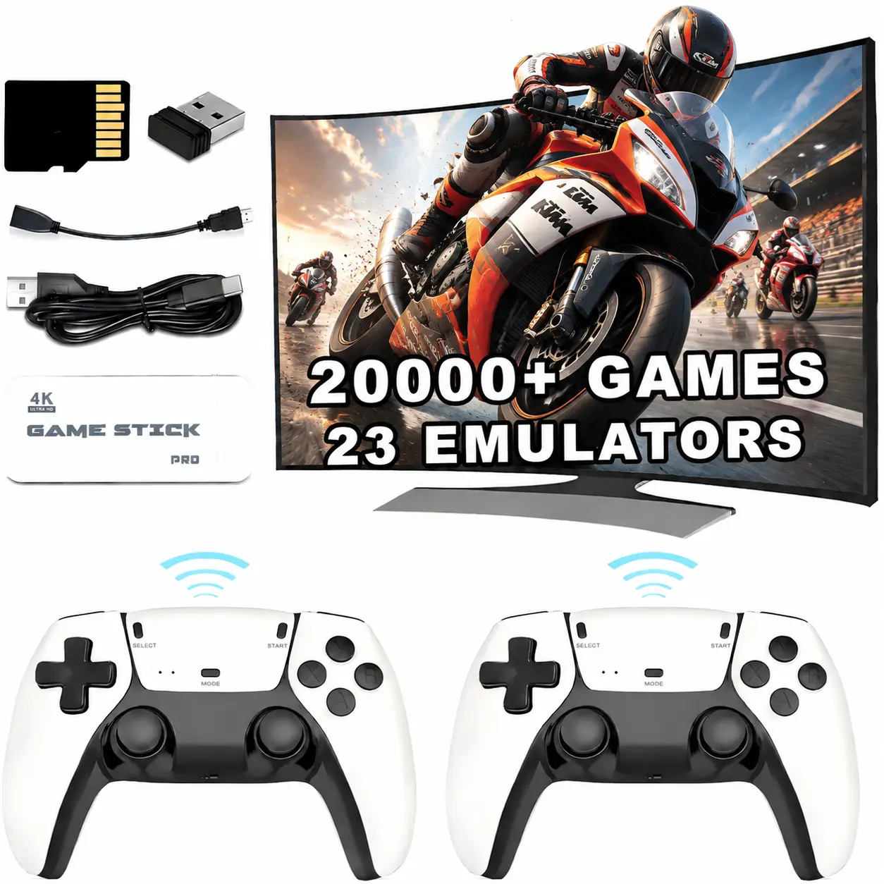 M15 Retro 4K HDMI Game Console — Supports 23 emulators and comes with over 20,000 built-in games; features wireless controllers—relive childhood memories; the perfect gift for kids and dads.