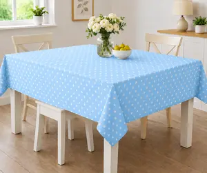 Blue Waterproof Indoor-Outdoor Tablecloth (52x70 in) - Durable Spill-Proof Dining & Outdoor Table Protector, Waterproof Resistant Cover, Indoor-Outdoor Tablecloths, Waterproof Resistant Tablecloths