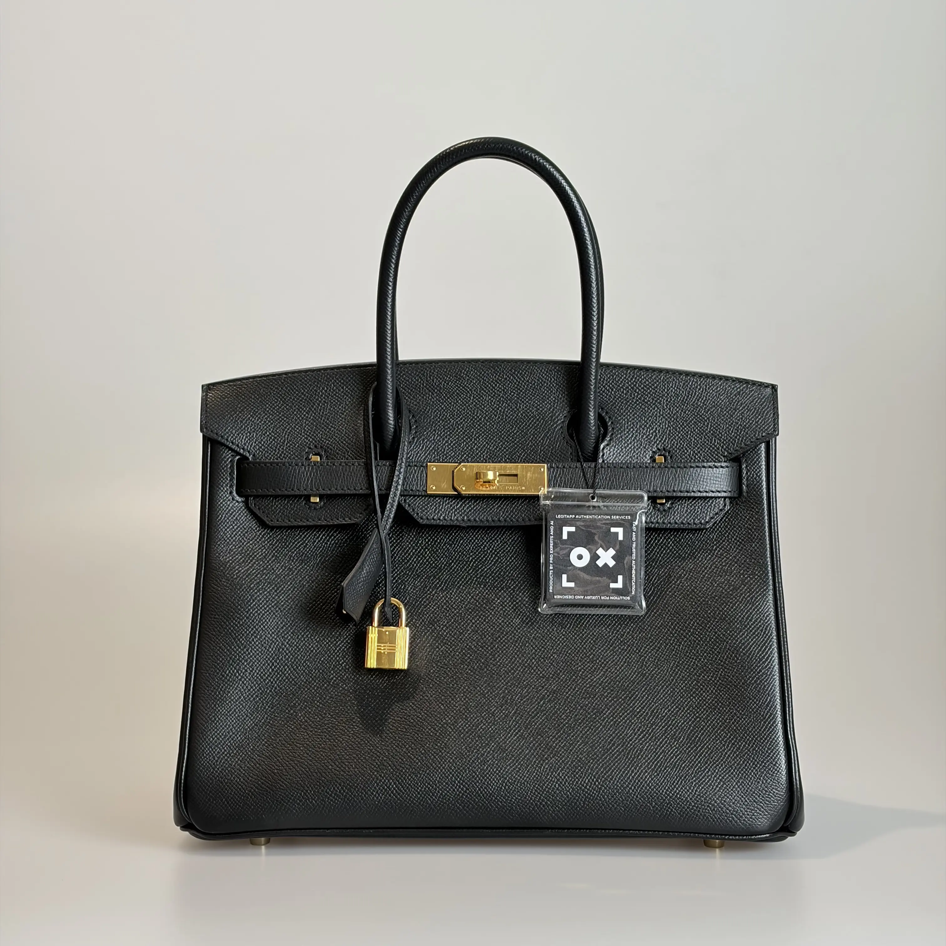 Pre-owned HERMÈS Epsom Top Handle Bag Birkin 30 Noir Gold Tone Hardware 90261994 Sold As Is / Final Sale