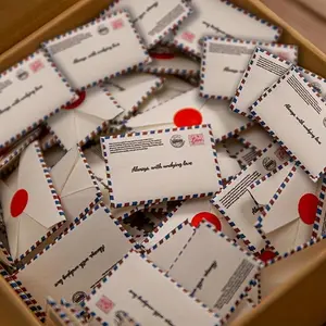 Mini Envelope Set, 36pcs/set Mini Envelope with Blank Paper Stripe & Sealing Sticker, Office Stationery & Supplies for Weddings, Engagements