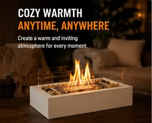 Smokeless Tabletop Fire Pit Fireplace – Portable Indoor & Outdoor Bio Ethanol Fireplace for Cozy Home Decor, Patio & Romantic Nights