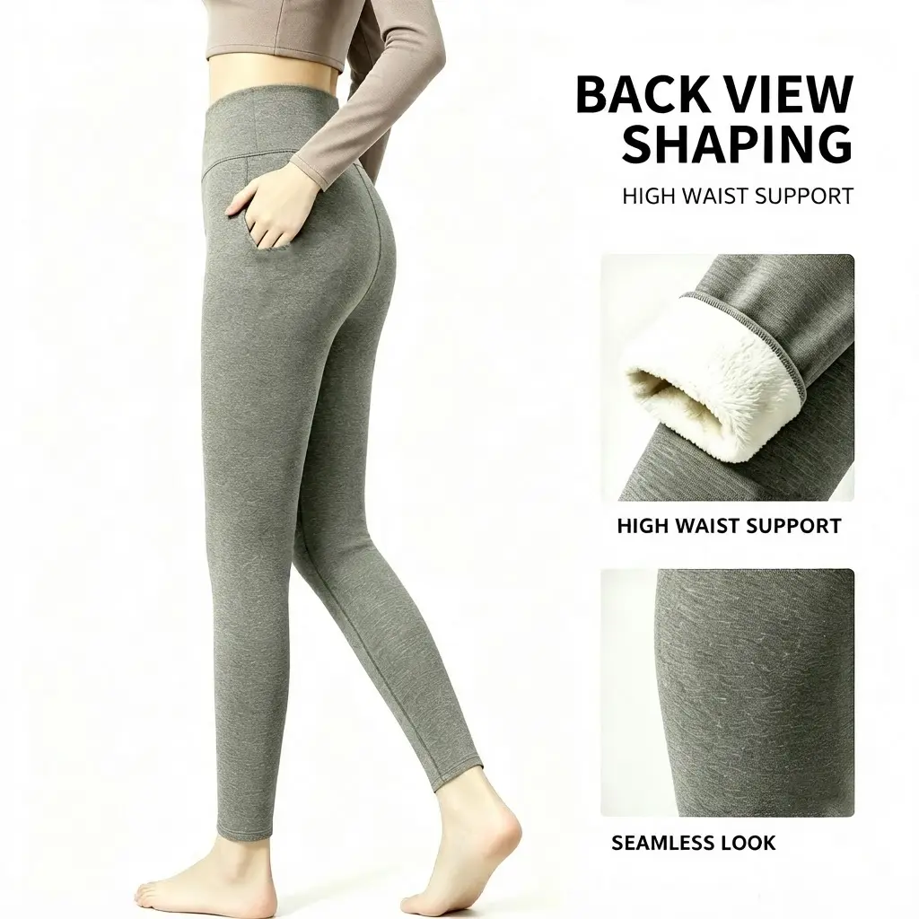 Women's High Waisted Polyester Fleece-Lined Leggings - Thick Thermal Winter Pants, Sherpa-Lined, Butt Lifting, Compression, Tummy Control, Tummy Lift,Seamless Edges, Buttery Soft, Deep Pockets, All-Season Outdoor Wear for Yoga, Gym, Casual Use hala sculpt