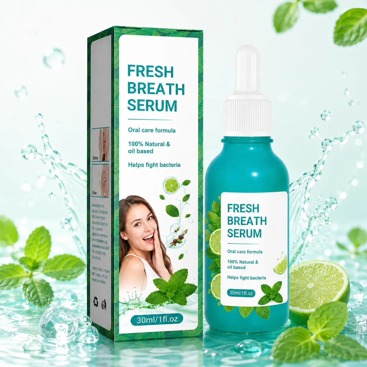 Daily Breath Freshener Essence Spray with Mint, Gentle Oral Care for Everyday Cleansing and Mouth Refreshing, Helps Maintain Fresh Breath and a Clean, Comfortable Mouthfeel