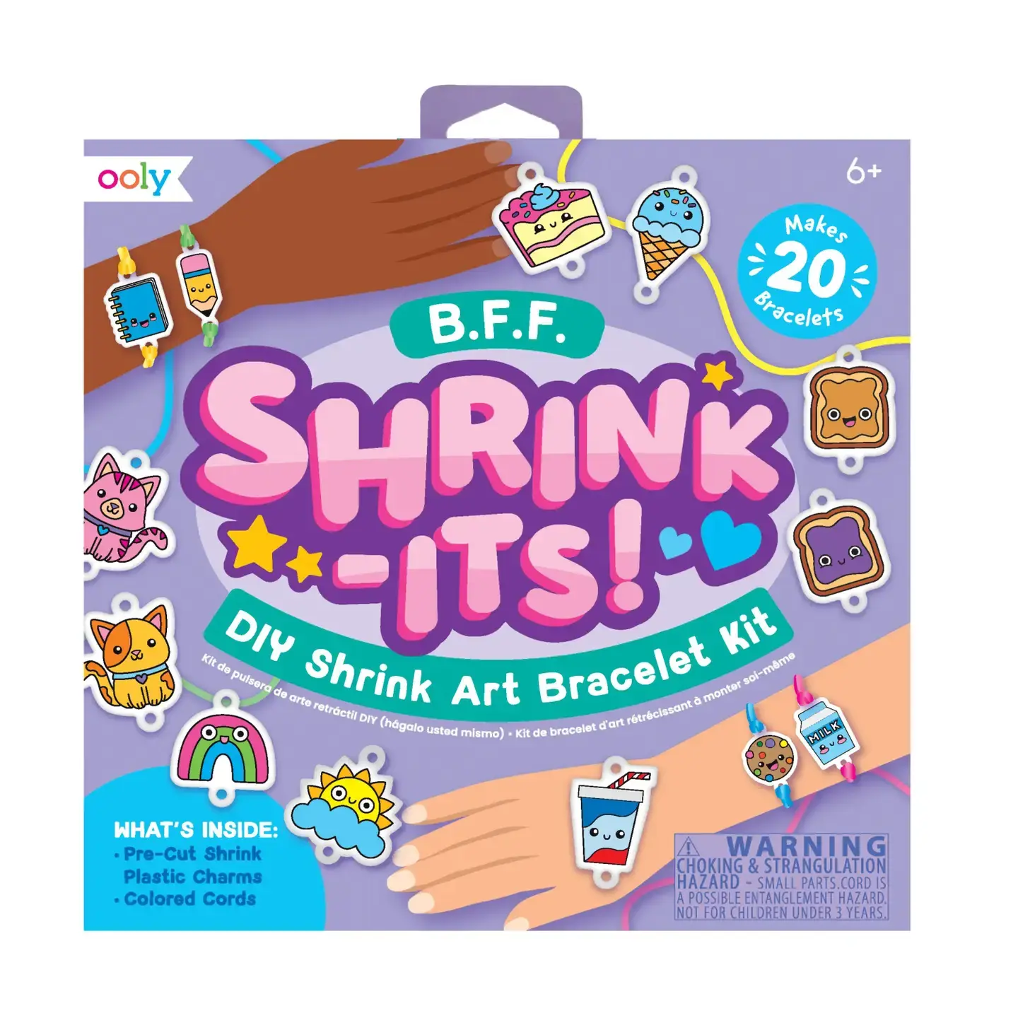 Shrink-Its DIY Shrink Art Beginners Kit - Jewelry Making Kit with DIY Bracelet Beads, Charming BFF-Themed Designs, 20 Bracelets, Craft Embellishments, Necklace Supplies for Children Aged 6+