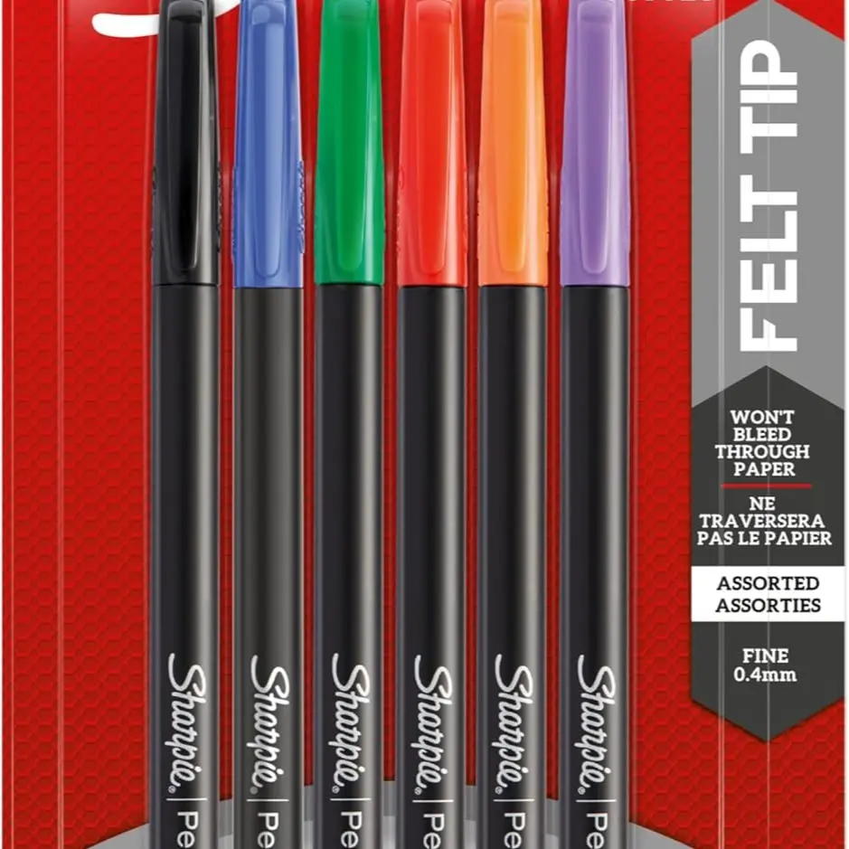Sharpie Pen - Fine Point, 6-Count Assorted Colors, Contoured Grip, Fade-Resistant Acid-Free AP Certified Archival-Quality Ink, Won’t Bleed Through Paper, Inspires Action in Writing and Art (Office Stationery & Art Supplies)