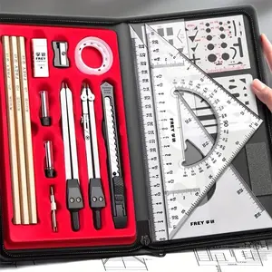 Professional Drawing & Drafting Tool Set, Precision Geometry & CAD Tools, Versatile Measuring Instrument Kit for Educational & Architectural Drafting