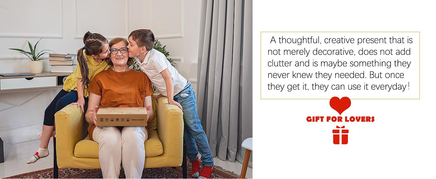 Couch Cup Holder Tray, 3 in 1 Large 15.36"x9.85" Acacia Wood Sofa Arm Clip on Tray Table with 360°Rotated Phone Holder on Armrest