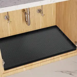 Silicone Sink Bottom Mat, 1 Count Kitchen Sink Waterproof Sink Mat, Cabinet Sink Protector for Home Kitchen Dining Room Bathroom, Splash Proof