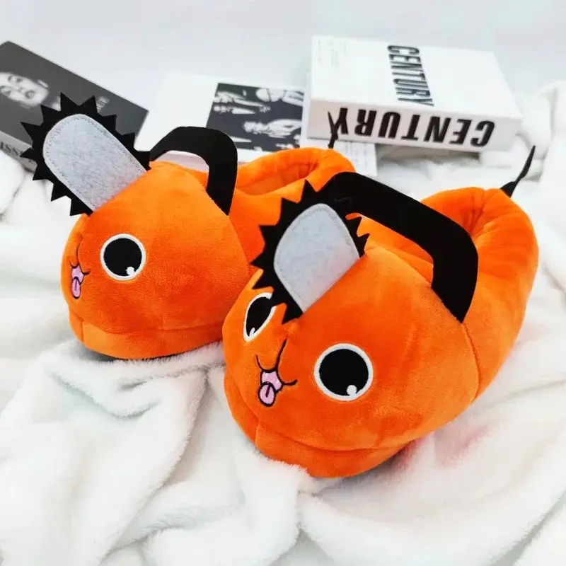 Chainsaw Man Plushes Cotton Shoes Men Women New Anime Pochita Slippers Adult Winter Warm Home Babouche Christmas Gift Hot Sales