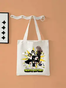 2026 new 3d stereoscopic printAtarashii Gakko! Pineapple KryptoniteLarge-capacity canvas single-shoulder handbag, suitable for shopping, fitness and daily use. Foldable and reusable, an eco-friendly