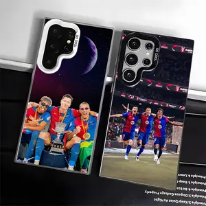 Casing For SAMSUNG GALAXY S22 S23 S24 FE ULTRA Lamine Yamal Black Silver Stylish Acrylic Shockproof Protection Anti-Drop Phone Cases Shell Cover football Cellphone