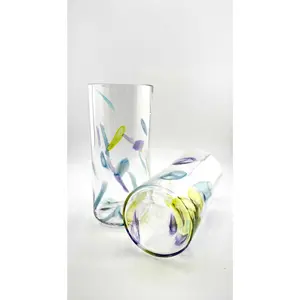 Super Sassy Set of Two High Ball Hand Blown Glasses