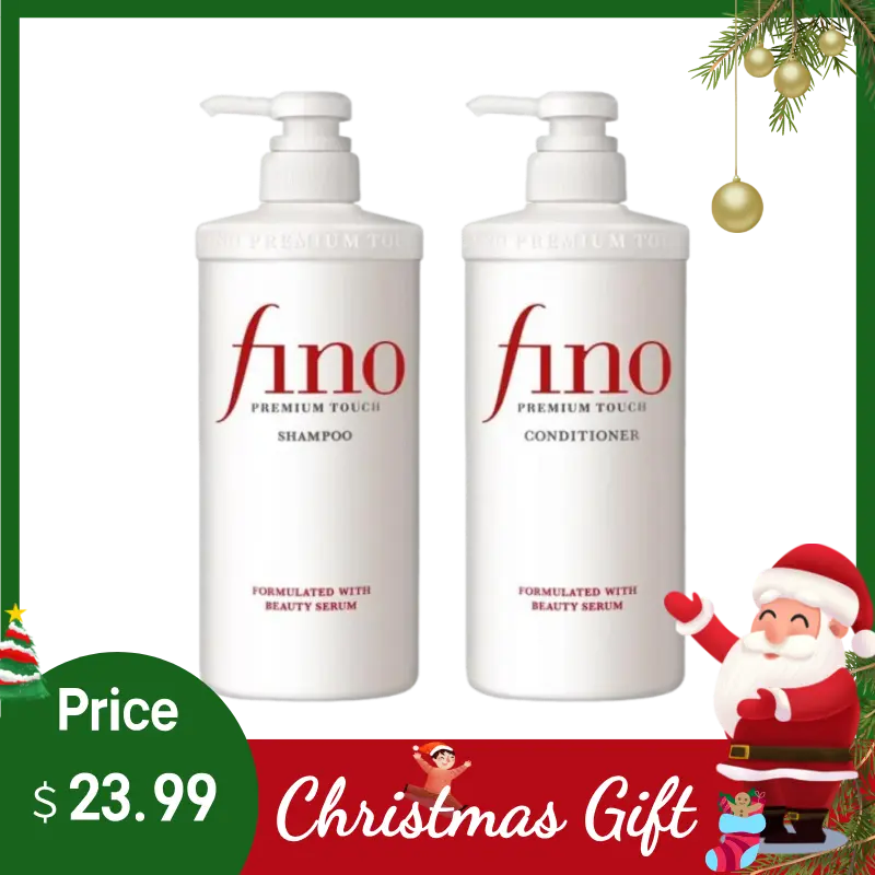 Fino Repair Shampoo+Conditioner 550ml+550ml - Nourishing Haircare with Royal Jelly & PCA for Smooth Silky Locks，christmas gift