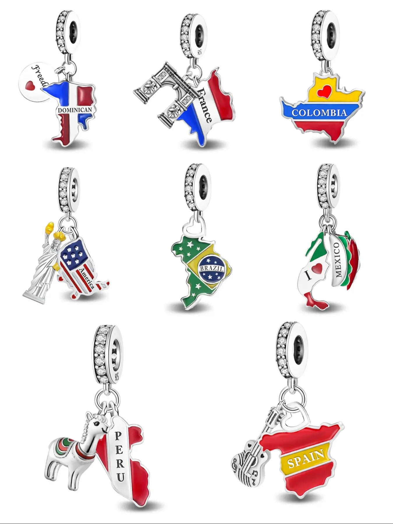 1PC New Original National Series Bead Pendant Thanksgiving Christmas Beads and Pendant Heart Design Charm Designer Bracelet Making DIY Jewelry Making With Charms Gift Ladies Daily Wear for Women as Gift Special Choice Diy Pendants Charm Accessory