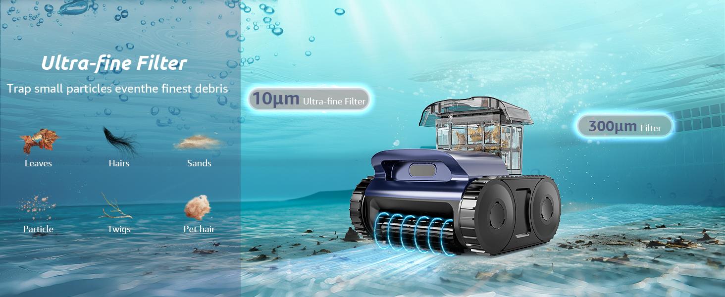 Cordless Robotic Pool Cleaner, Robotic Pool Vacuum for Inground Pools, Floor, Wall, Waterline and Drain Cleaning, 180 min Battery Life for Pool Up to 2150 Sq.ft Cordless Robotic Pool Cleaner, Robotic Pool Vacuum for Inground Pools, Floor, Wall, Waterline and Drain Cleaning, 180 min Battery Life for Pool Up to 2150 Sq.ft