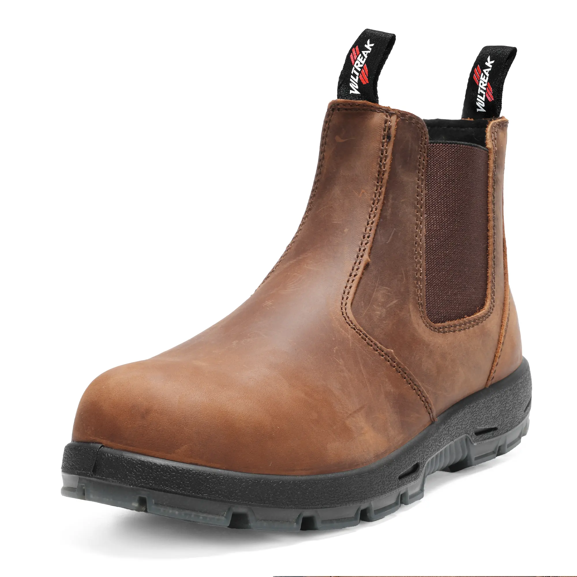 VULTREAK Composite Toe Chelsea Work Boots for Men and Women, S3 Certified Waterproof Safety Boots, Kevlar Puncture-Resistant Midsole, Non-slip Work Shoes for Construction, Roofing, Warehouse & Industrial Work,  Exceeds Steel Toe Protection