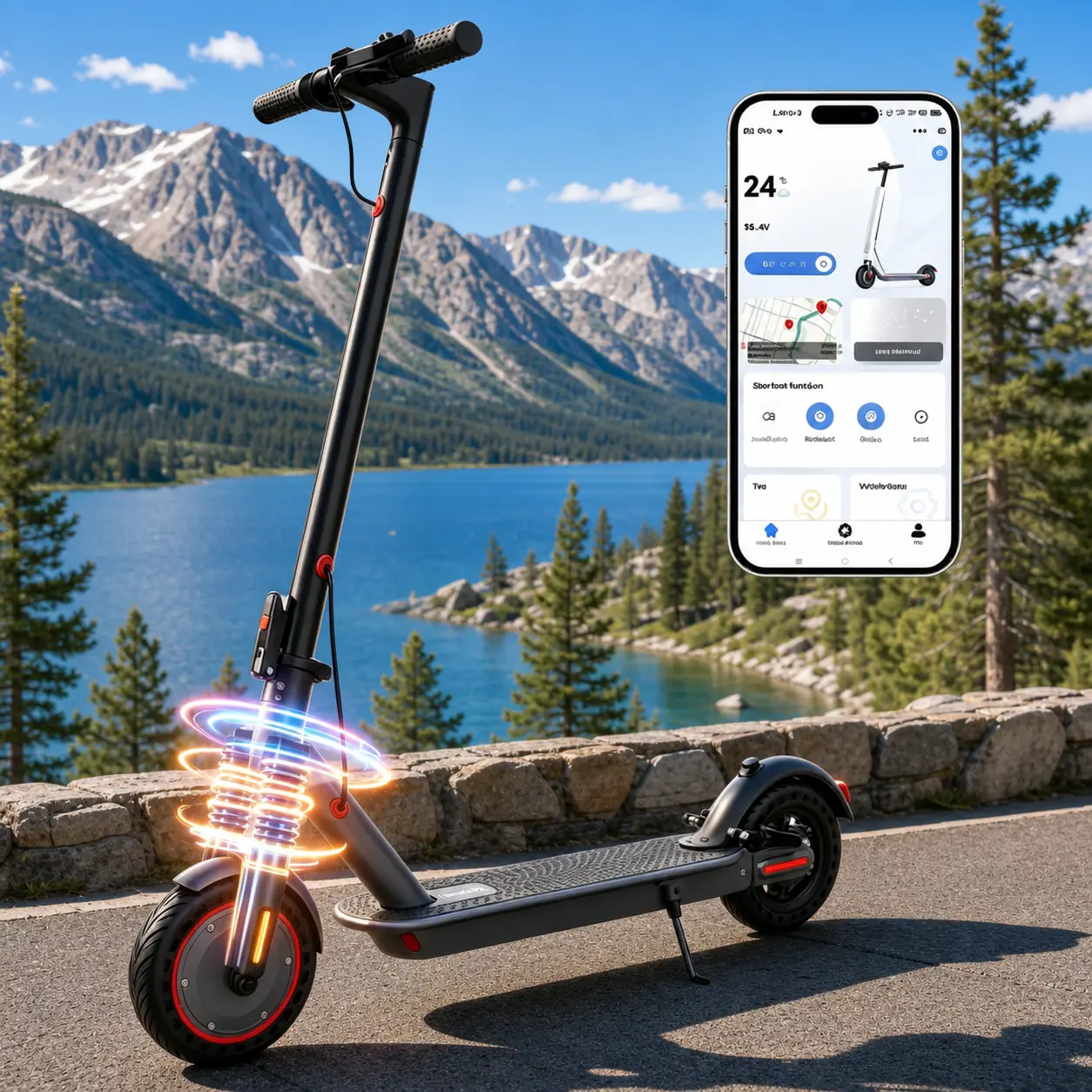 2026 Upgraded Folding Commuter Electric Scooter for Adults, Portable Scooter with Seat & Storage Bag, 8.5"/10"/14" Tires, 16-22 Mph Top Speed, 12-50 Mi Range, Dual Braking, Suspension, App Control, All-Terrain, Folding Commuter Scooter, Portable Scooters