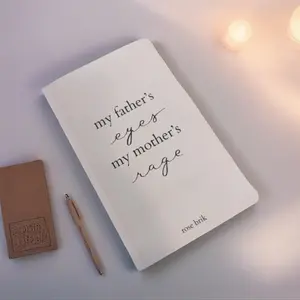 Rose Brik's "My Father's Eyes, My Mother's Rage" - Paperback Poetry Collection, Vintage Storybook Style, Emotional Healing Themes
