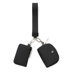 Mini Zip Around Wristlet Wallet for Women Dual Pouch Wristlet Portable Coin Purse Mini Women Coin Pocket