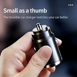 100W USB C Car Charger PD 3.0 QC 4.0 PPS Super Fast Charging Adapter Dual Port 100W Type C Car Charger, Mini Metal Cigarette Lighter Charger for All Smartphone&Tablet, 12V/24V Universal, Safe Charging, Compact Hidden Design, High Speed Car Phone Charger