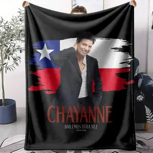 Chayanne Bailemos Otra Vez Tour 2025 Chile Flag Flannel Blanket Latin Pop Fan Cozy Throw for Chayanne Stans Iconic Design Butter Soft No Shed Premium Flannel Comfort Durable Fade Resistant Tour Print Versatile Fan Decor Perfect Gifting