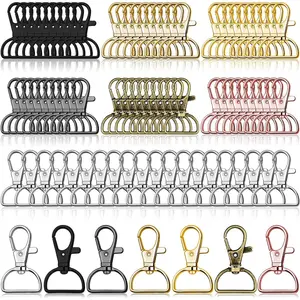 Swivel Clasp Hooks,  80 count Key Chain Clip Hooks, D Ring Clip Lanyard Hardware for  Making, Lanyard Making, Purse Hardware, DIY Craft (3/4" Inside Width)
