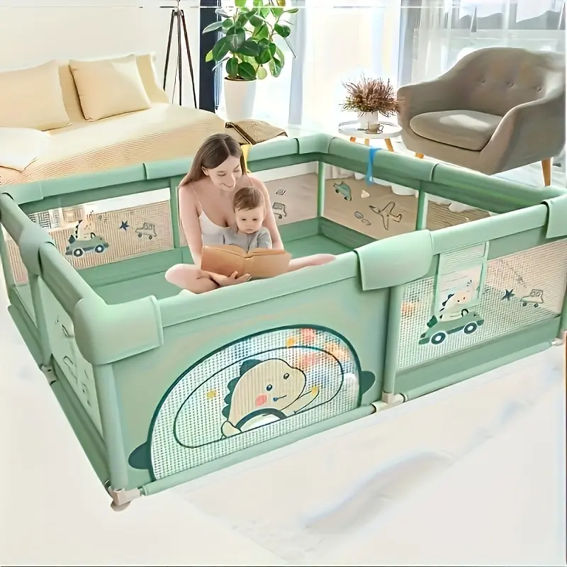 Baby Playpen, Little Hedgehog Baby Playpen, Baby Playpen With Gate Indoor And Outdoor Children's Activity Center With Non-Slip Base(No Foam Balls)