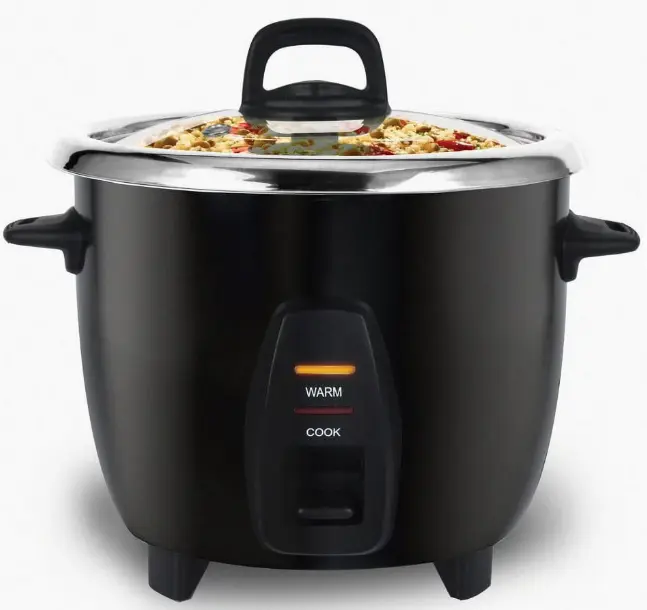 Elite Cuisine Deluxe 10-Cup Electric Rice Cooker, Stainless Steel